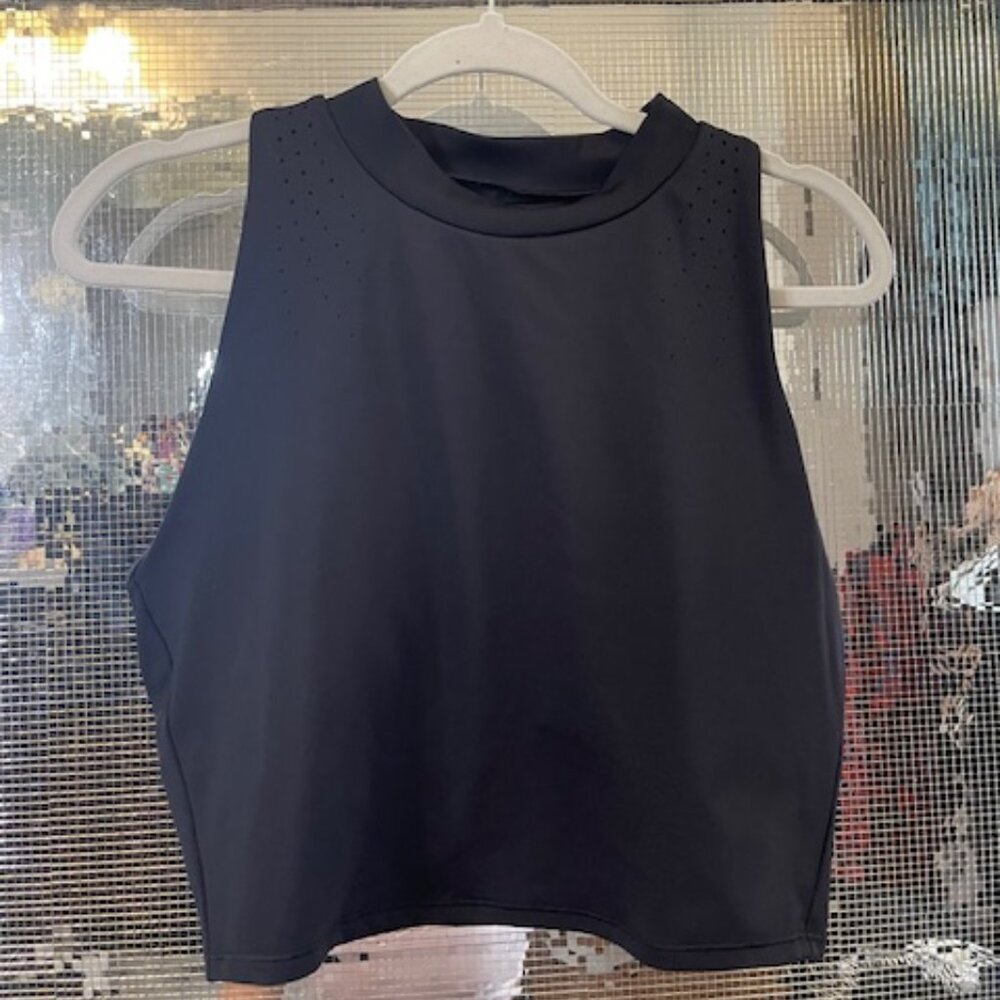 High Neck Tank Top Bra - Black